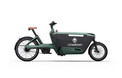 Lastenrad Lovens mit Lünestrom Logo